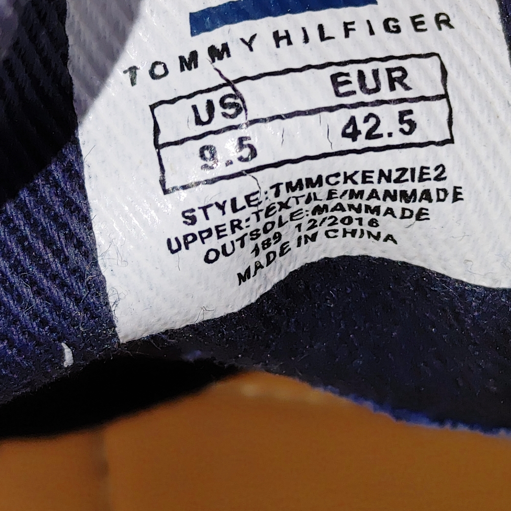 Tommy Hilfiger Mens Size 9.5 Mckenzie 2 Casual Denim Chambray Gray Laced Sneaker